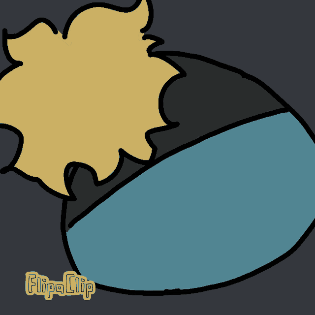 a drawing of a cartoon character with the word flipa clip below it