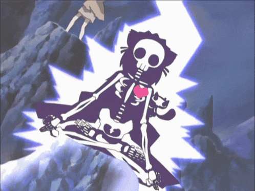 a cartoon drawing of a skeleton with a heart in its chest