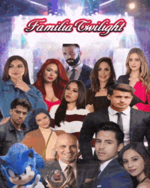 a movie poster for familia twilight features a sonic the hedgehog