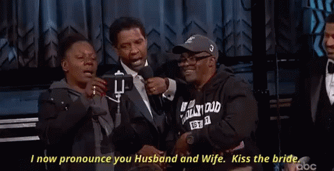 Kiss The Bride GIF - Denzel Washington Married Marriage GIFs