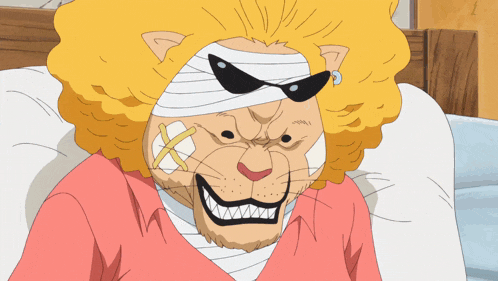 a cartoon character with a bandage on his head