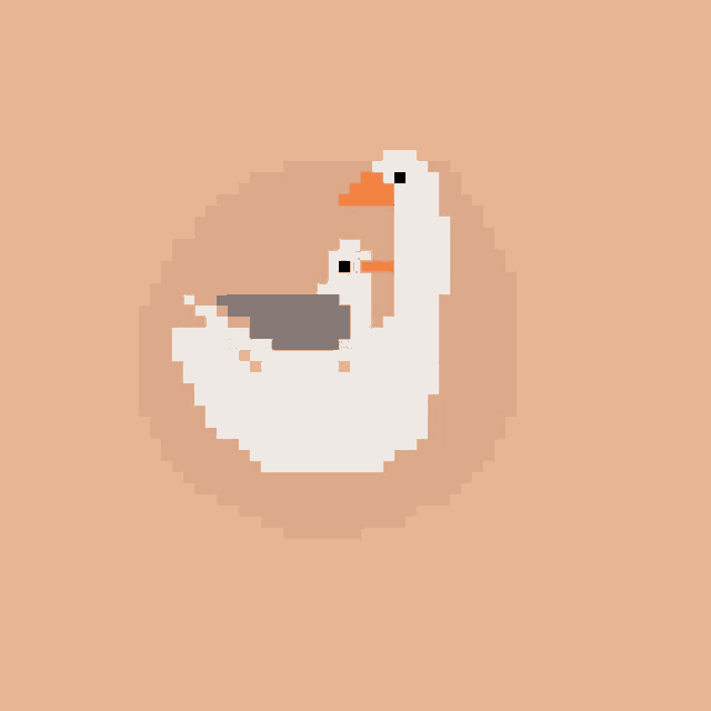 a pixel art of a white chicken with a red heart on its head