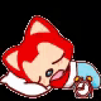 a cartoon cat is laying down next to a clock .