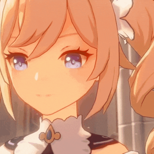 a close up of a cartoon girl with blonde hair and blue eyes