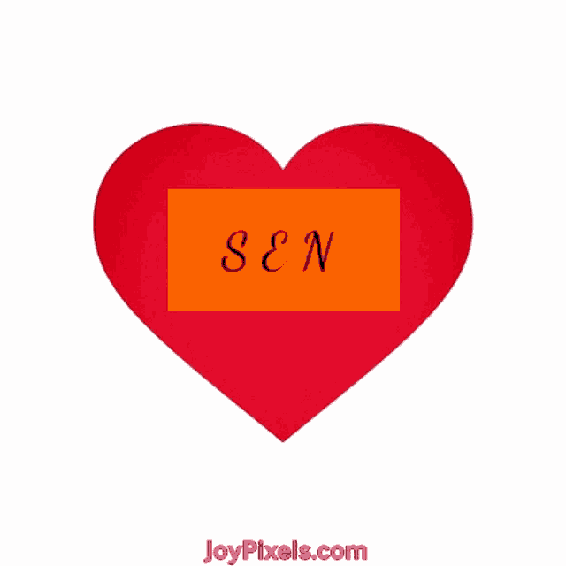 a broken heart with a note that says sen