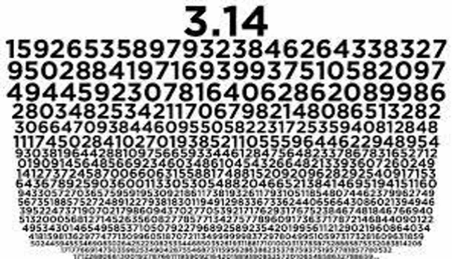 3.14 is the largest number in the world and is written in a very large font .
