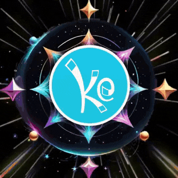 a blue circle with a white letter k inside of it