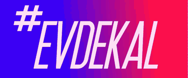 a blue and red sign that says evdekal