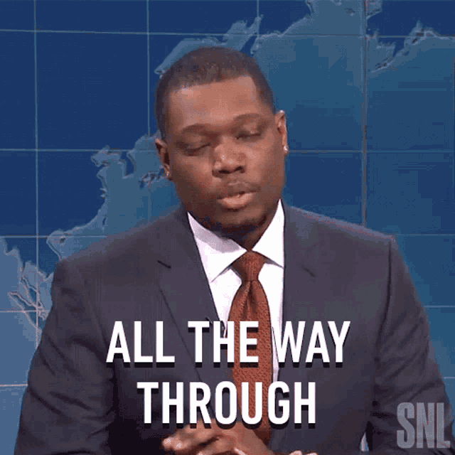 All The Way Through Michael Che GIF - All The Way Through Michael Che Saturday Night Live GIFs