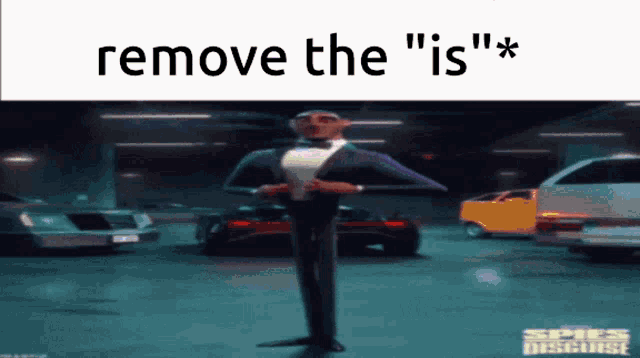 a picture of a man in a tuxedo with the words remove the " i " is *