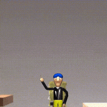 a cartoon of a man holding a spongebob squarepants character