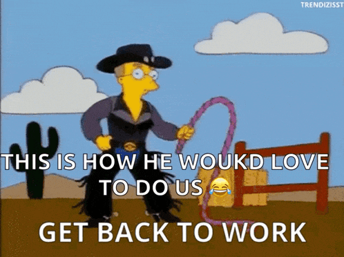 a cartoon of bart simpson holding a lasso with the words " this is how he woukd love to do us "