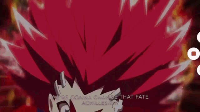 a cartoon character with red hair and the words `` we 're going to change that fate '' .