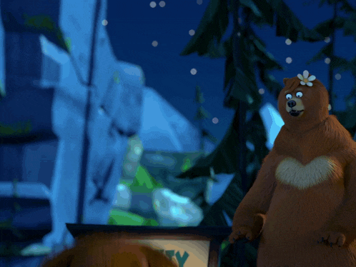 a couple of bears standing next to each other with one bear wearing a necklace that says ' a ' on it