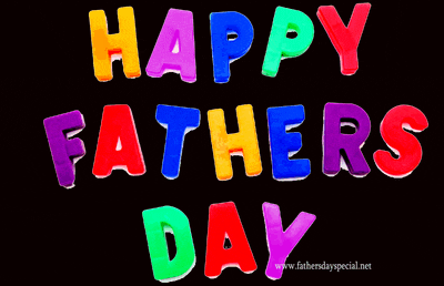 colorful magnets spell out the words happy fathers day