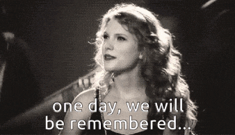 a black and white photo of a woman with the words " one day we will be remembered "