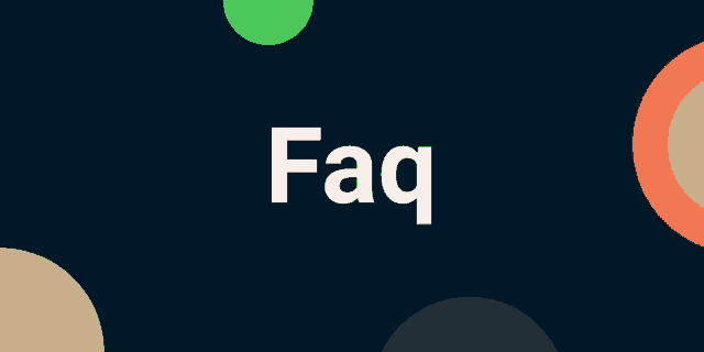 the word faq is on a blue background