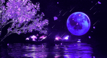 a full moon shines brightly over a body of water