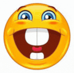 a cartoon smiley face with big teeth and a big smile on it .