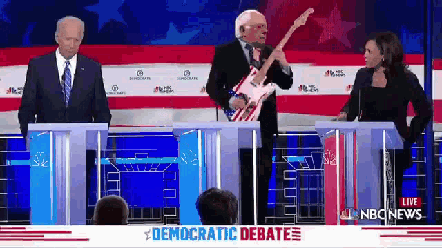 Bernie Guitar Bernie Shredding GIF - Bernie Guitar Bernie Shredding Bernie Debate GIFs