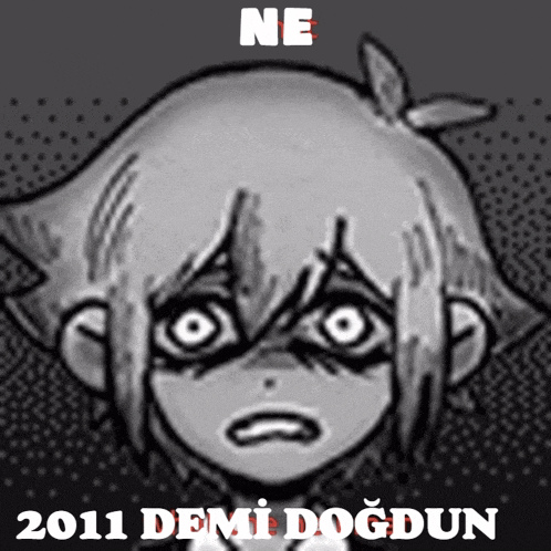 a black and white drawing of a girl with the year 2011 on the bottom right