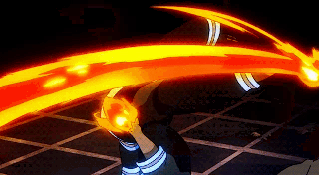 a person is holding a fireball in their hand in a cartoon