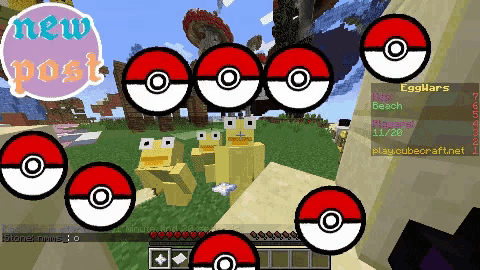 a screenshot of a game called egg wars with pokemon balls