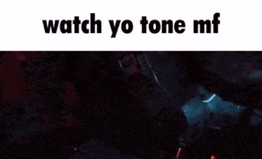 a video game character with the words watch yo tone mf