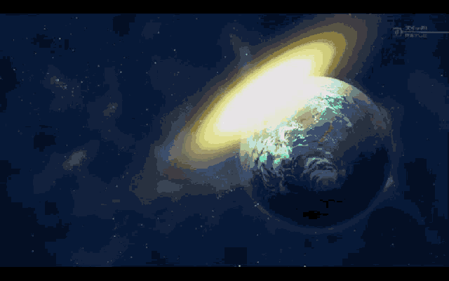 an artist 's rendering of a planet with a ring around it