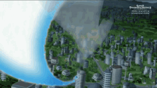 an aerial view of a city with a river running through it