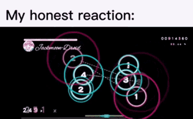 a screenshot of a video game with the words my honest reaction written on the bottom