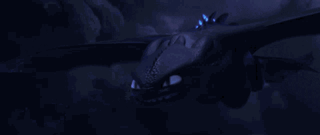 a toothless dragon is flying through the air with lightning behind it