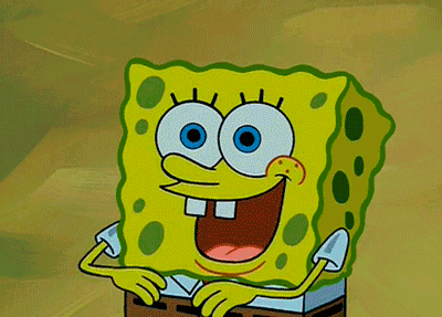 a cartoon character named spongebob squarepants is smiling