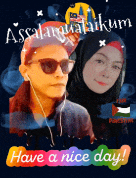 a picture of a man and a woman with the words " have a nice day " below them