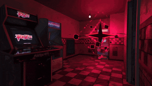 an arcade game called rays is being played