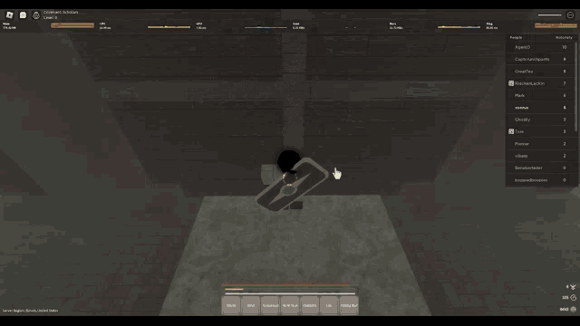 a screenshot of a video game shows a person standing in the middle of a room