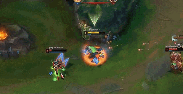 a screenshot of a league of legends game showing a player 's health being displayed