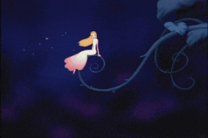 a girl in a pink dress is sitting on a vine in the dark