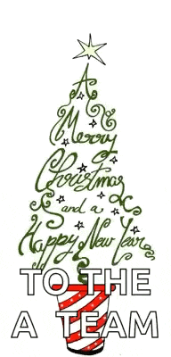 a christmas tree with the words merry christmas and a happy new year written on it