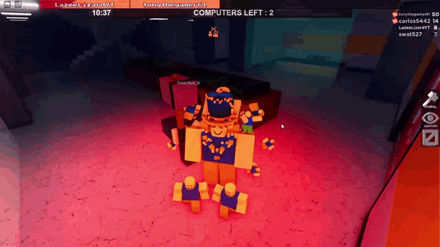 a screenshot of a video game that says computers left at the top