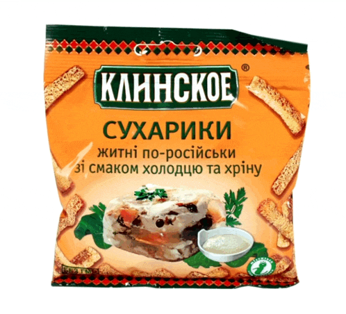 a bag of russian crackers has a picture of a russian dish on it