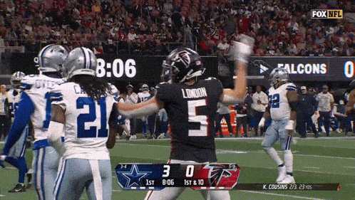 a football game between the falcons and the cowboys is being broadcast on fox nfl