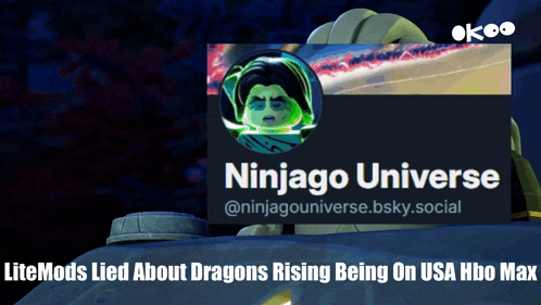 a ninjago universe twitter account with a picture of a man on it