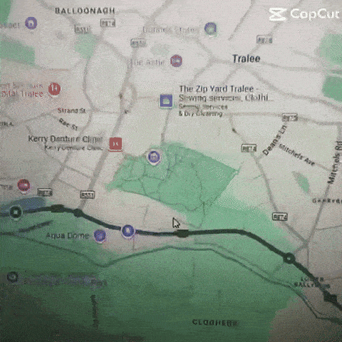 a map showing the zip yard tralee sewing services