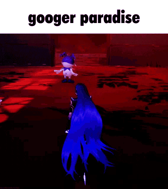a screenshot of a video game that says ' googer paradise ' at the top