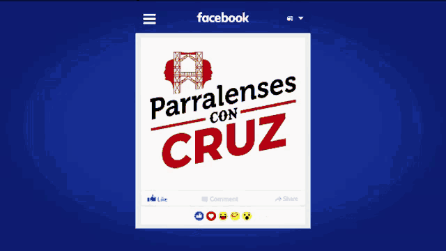 a facebook page for parralenses con cruz surrounded by smiley faces