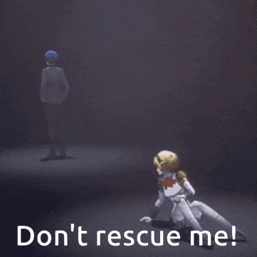 a picture of a woman dancing with the words " do n't rescue me "