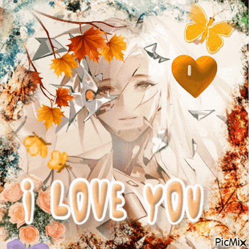 a picture of a girl with the words i love you on the bottom