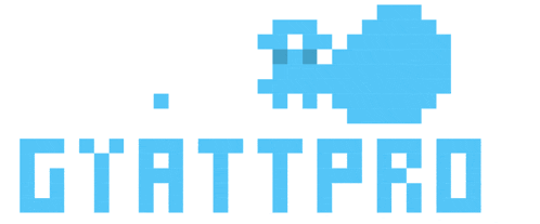 a pixel art logo for gitatpro with a heart and a ghost