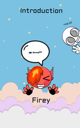 a cartoon character with a speech bubble that says i 'm firery
